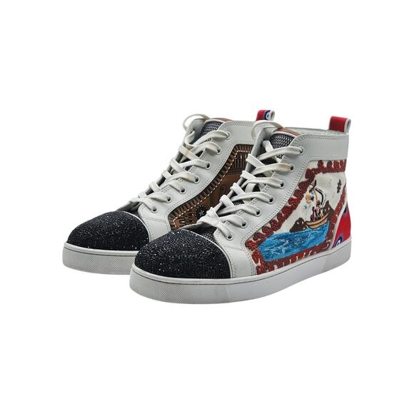 Christian Louboutin Greekaba No Limit High Top Embroidered Sneakers EU 45 US 12 main image 4